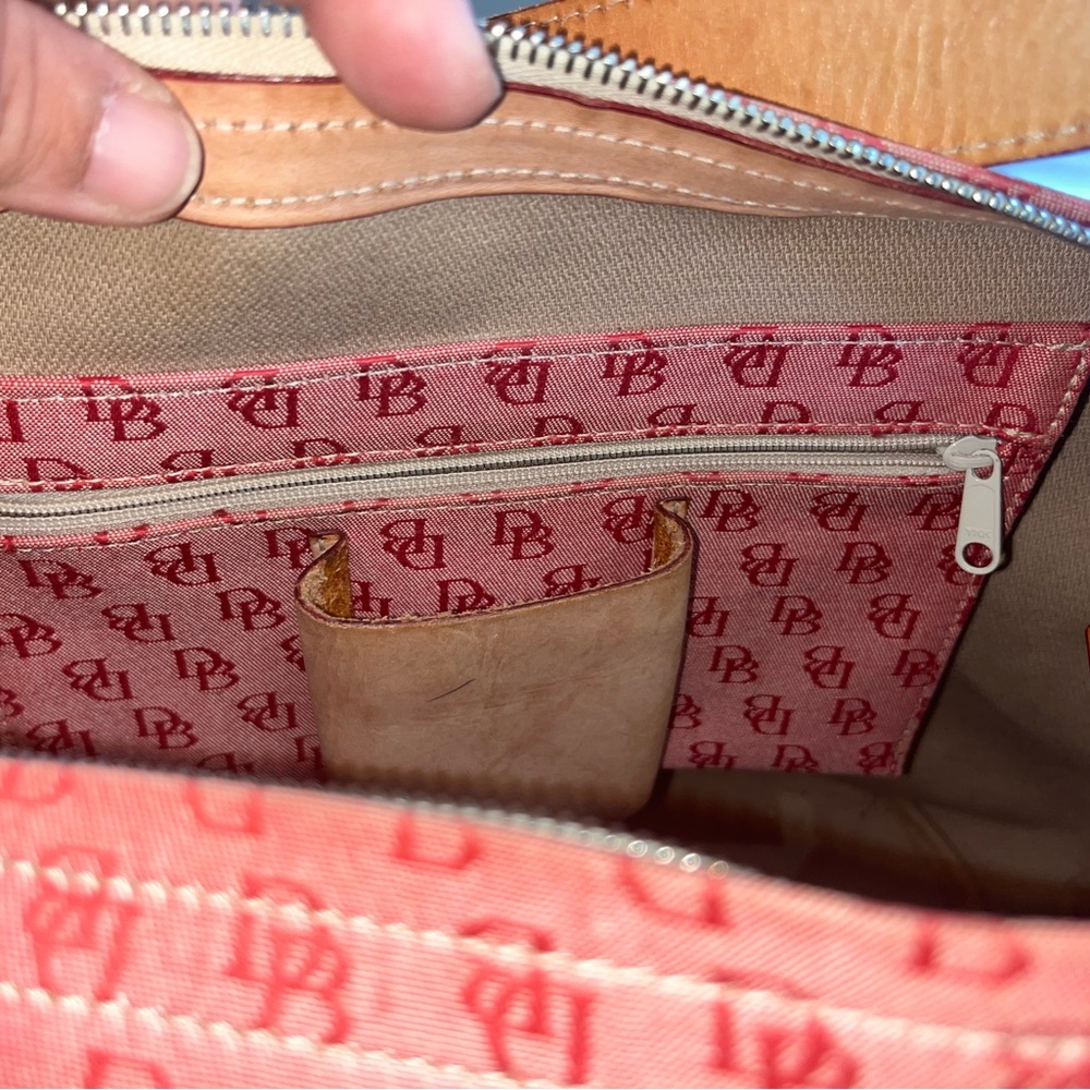 Preloved Dooney & Bourke Monogram Red Mini Sac Purse Shoulder Bag - Picture 10 of 11